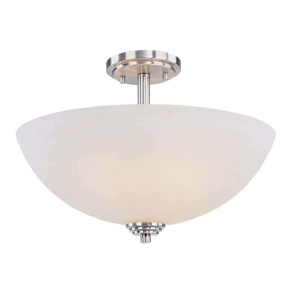 Filament Design 3-Light Brushed Nickel Semi Flush Mount with White ...