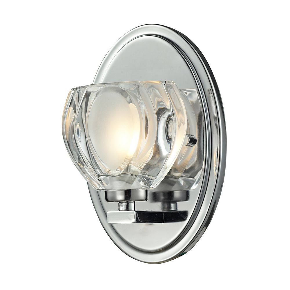 Filament Design 1Light Chrome Vanity with Clear and Frosted Glass 3.