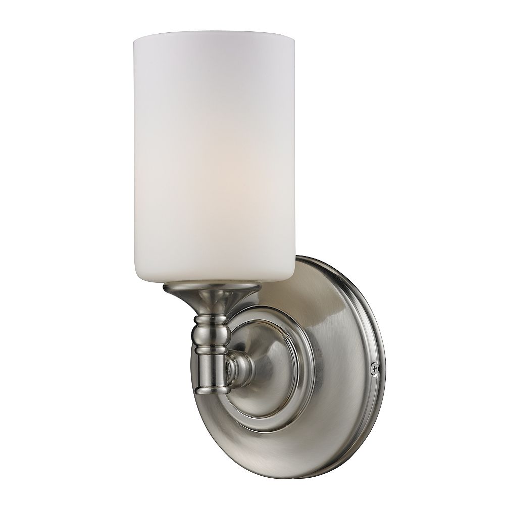 Filament Design 1 Light Brushed Nickel Wall Sconce With Matte Opal Glass 55 Inch The Home
