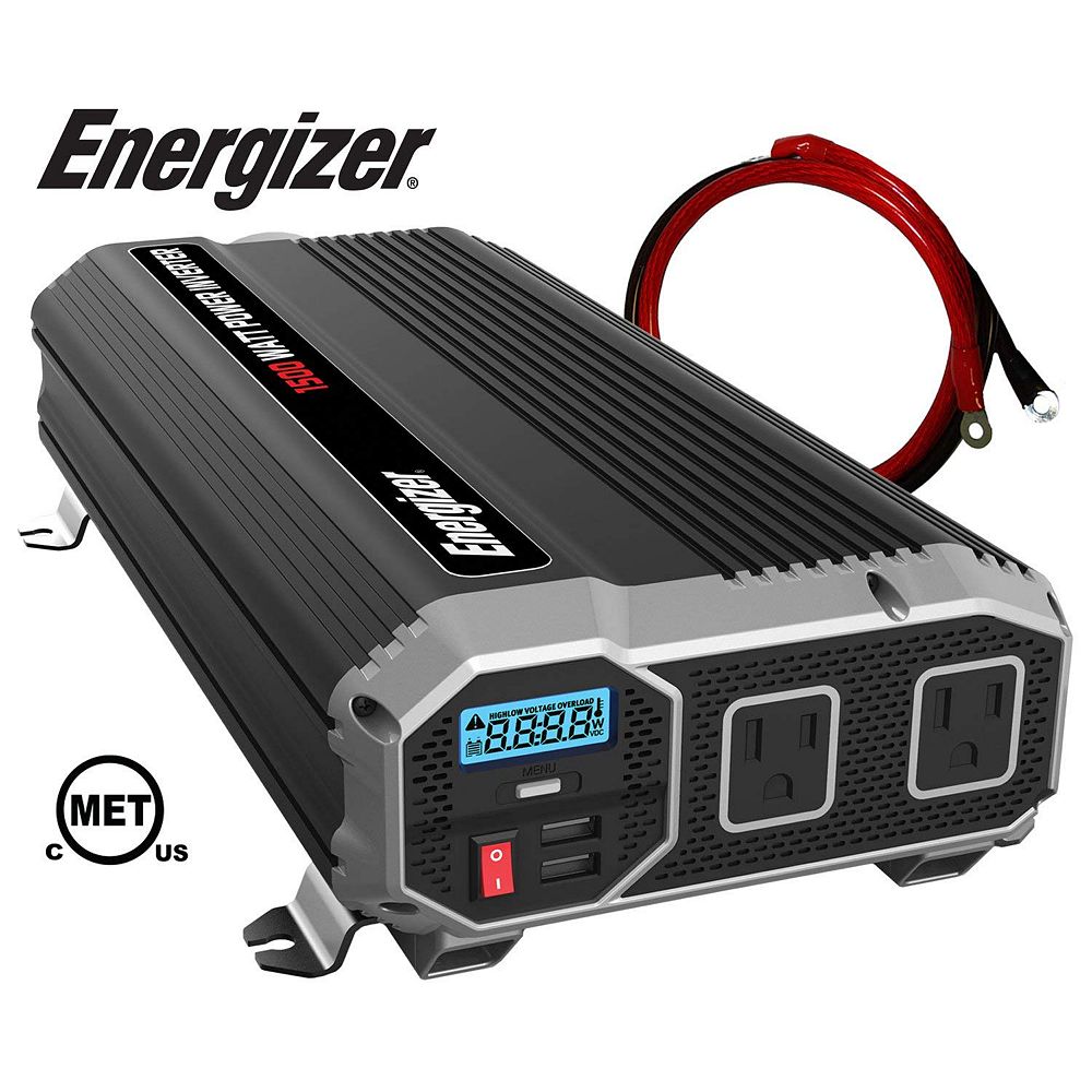 Energizer 1500 Watt 12v Dc To 120v Ac Power Inverter The Home Depot Canada