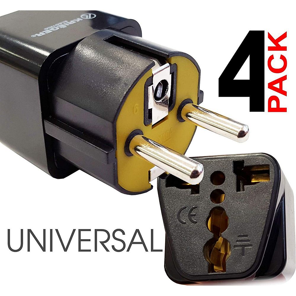 Krieger Universal to German plug adapter (4Pack) The Home Depot Canada