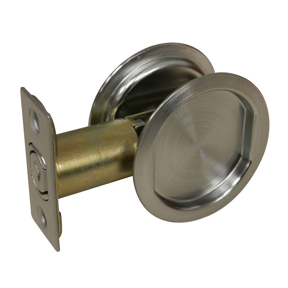 Onward Pocket Door Pull Round Passage, Brushed Chrome The Home