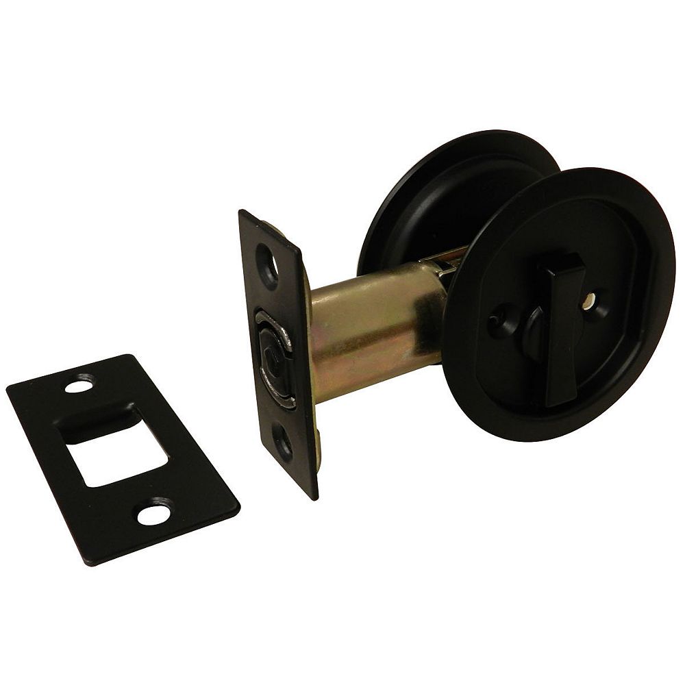 Onward Pocket Door Pull - Round - Privacy, Black | The ...