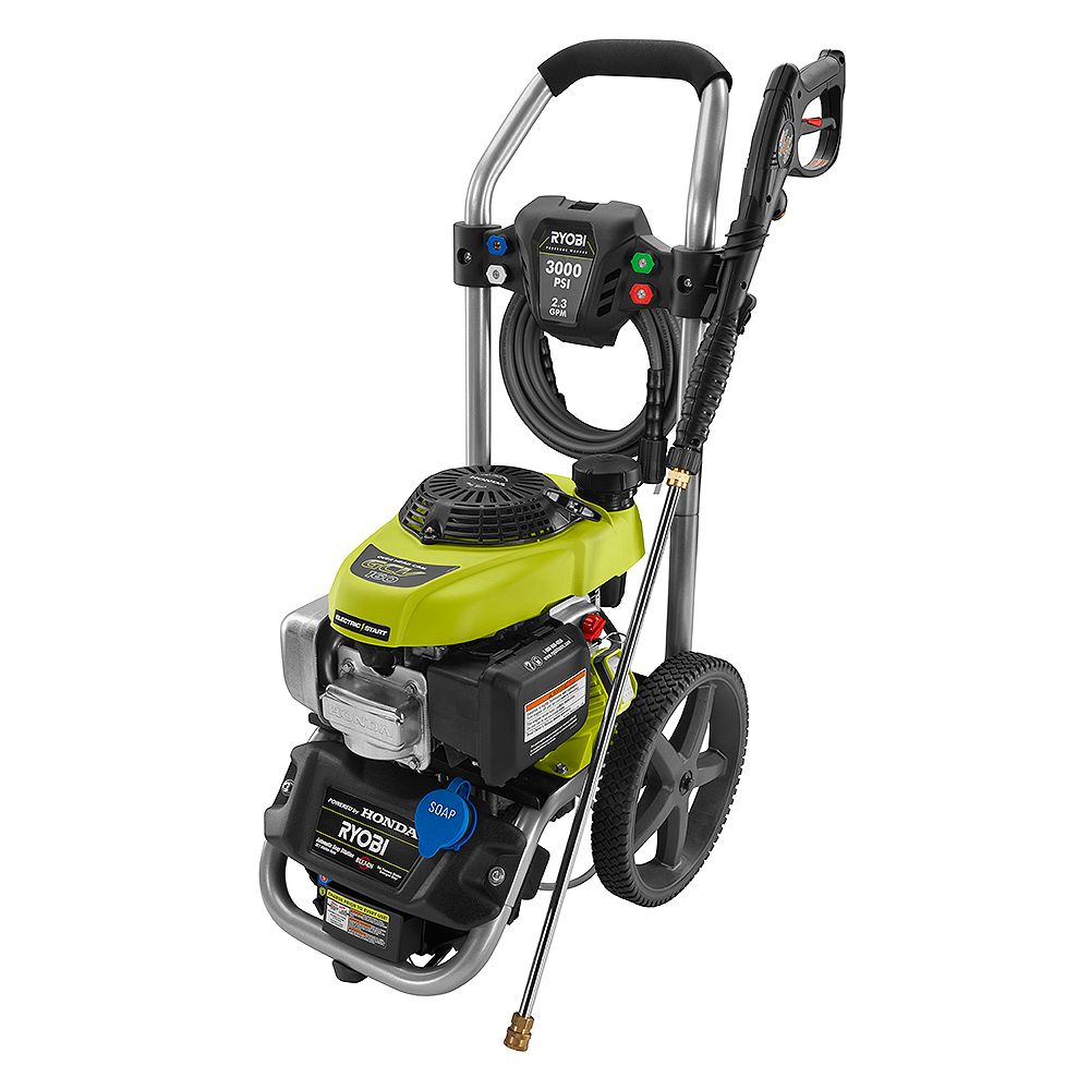 Ryobi 3 000 Psi 2 3 Gpm Honda Electric Start Gas Pressure Washer The Home Depot Canada