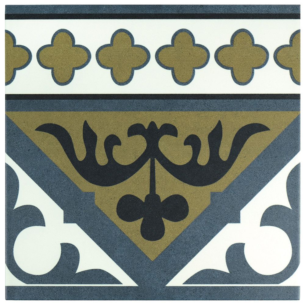 Merola Tile Majestic Orleans Cenefa Blue 93/4inch x 93/4inch