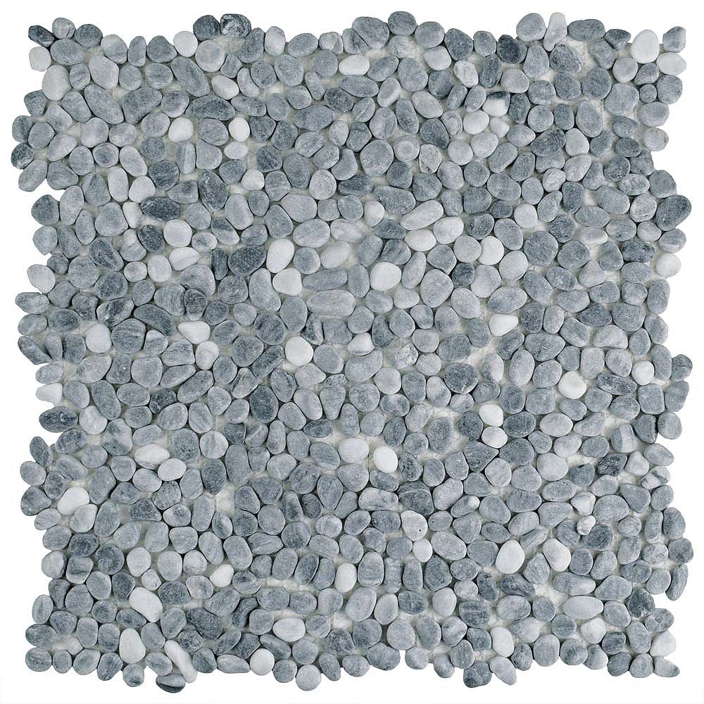 Merola Tile Pebblini Cloud Grey 12 1 4 Inch X 12 1 4 Inch X 7 Mm Pebble Stone Mosaic Tile The Home Depot Canada