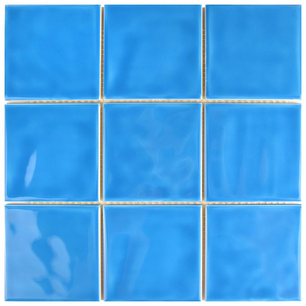 Merola Tile Twist Square Blue Sky 11-3/4 in. x 11-3/4 in. Ceramic ...