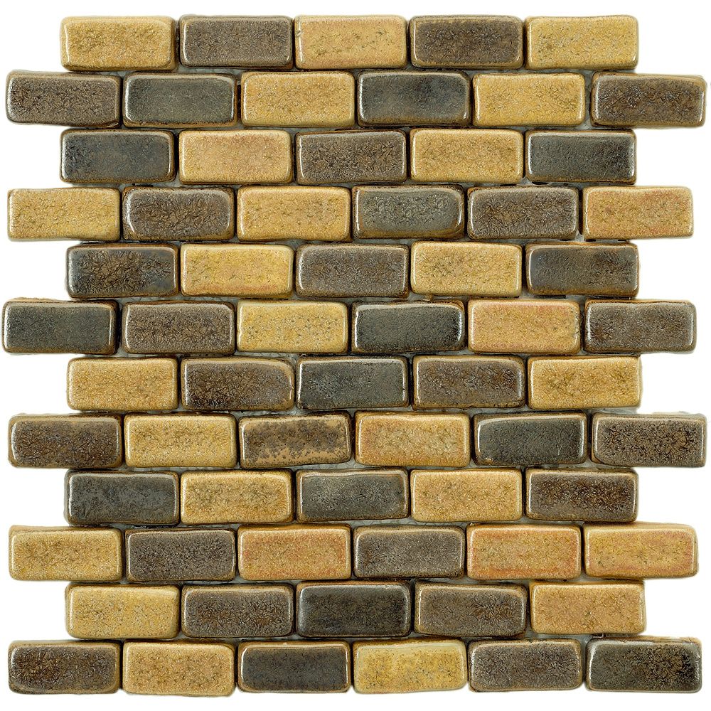 Merola Tile Cobble Brick Cimarron 11 Inch X 11 7 8 Inch X 12 Mm Ceramic Mosaic Tile 4 64 The Home Depot Canada