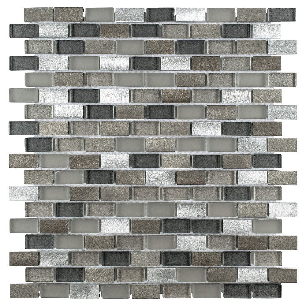 Merola Tile Fusion Mini Subway Aragon 11-1/4-inch x 12-inch x 6 mm ...