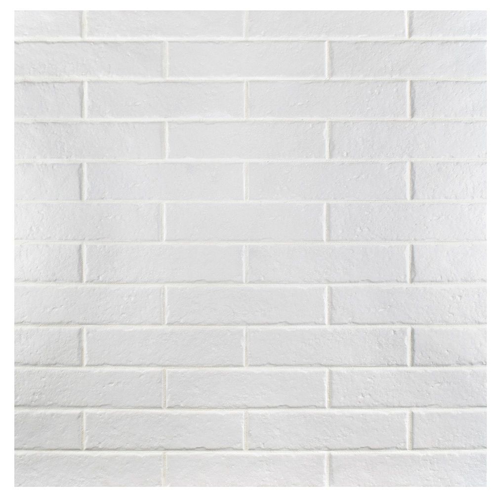 Merola Tile Brooklin Brick White 2 3 8 Inch X 9 1 2 Inch Porcelain Floor And Wall Tile 6 The Home Depot Canada