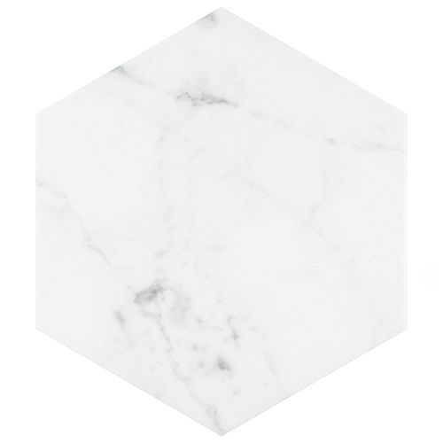 Classico Carrara Hexagon 7-inch x 8-inch Porcelain Floor and Wall Tile (7.67 sq. ft. / case)