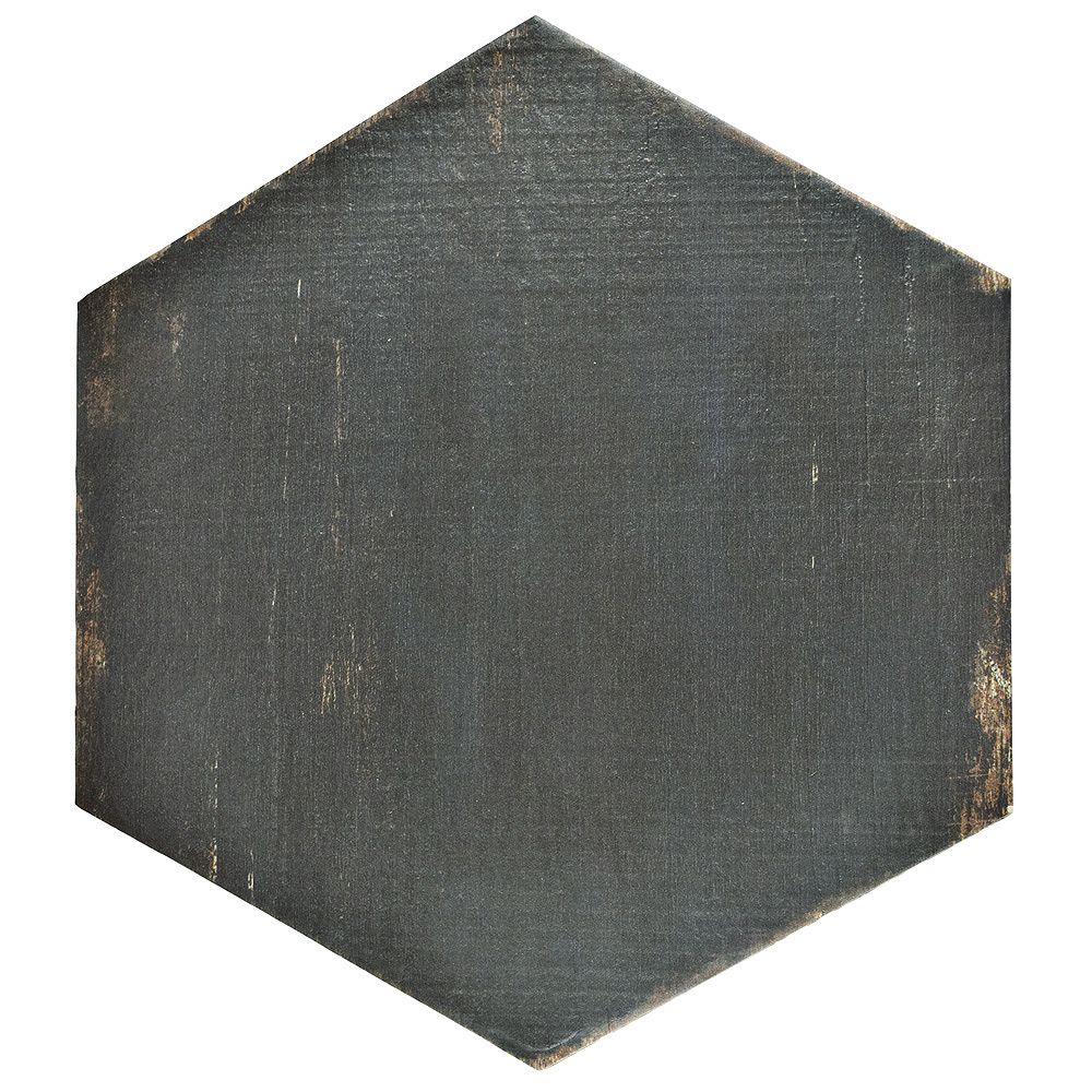 Merola Tile Retro Hex Nero 14 1 8 Inch X 16 1 4 Inch Porcelain Floor And Wall Tile 1105 The Home Depot Canada