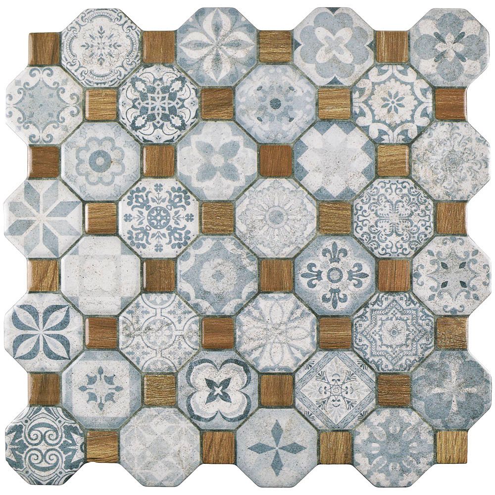 Merola Tile Tessera Blue 12 1 4 inch x 12 1 4 inch Ceramic 