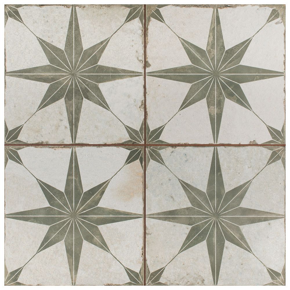 Merola Tile Kings Star Sage 17 5 8 Inch, Star Tile Floor