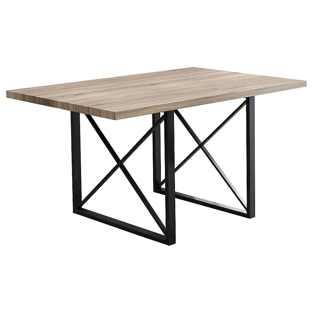 Monarch Specialties Dining Table 36 Inch X 60 Inch Dark Taupe Black Metal The Home Depot Canada