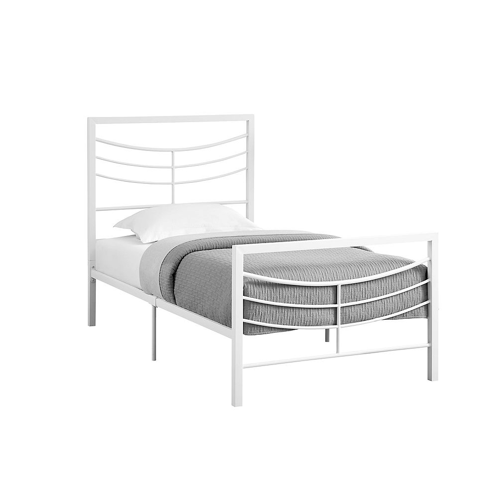 Monarch Specialties Bed Twin Size White Metal Frame Only The Home