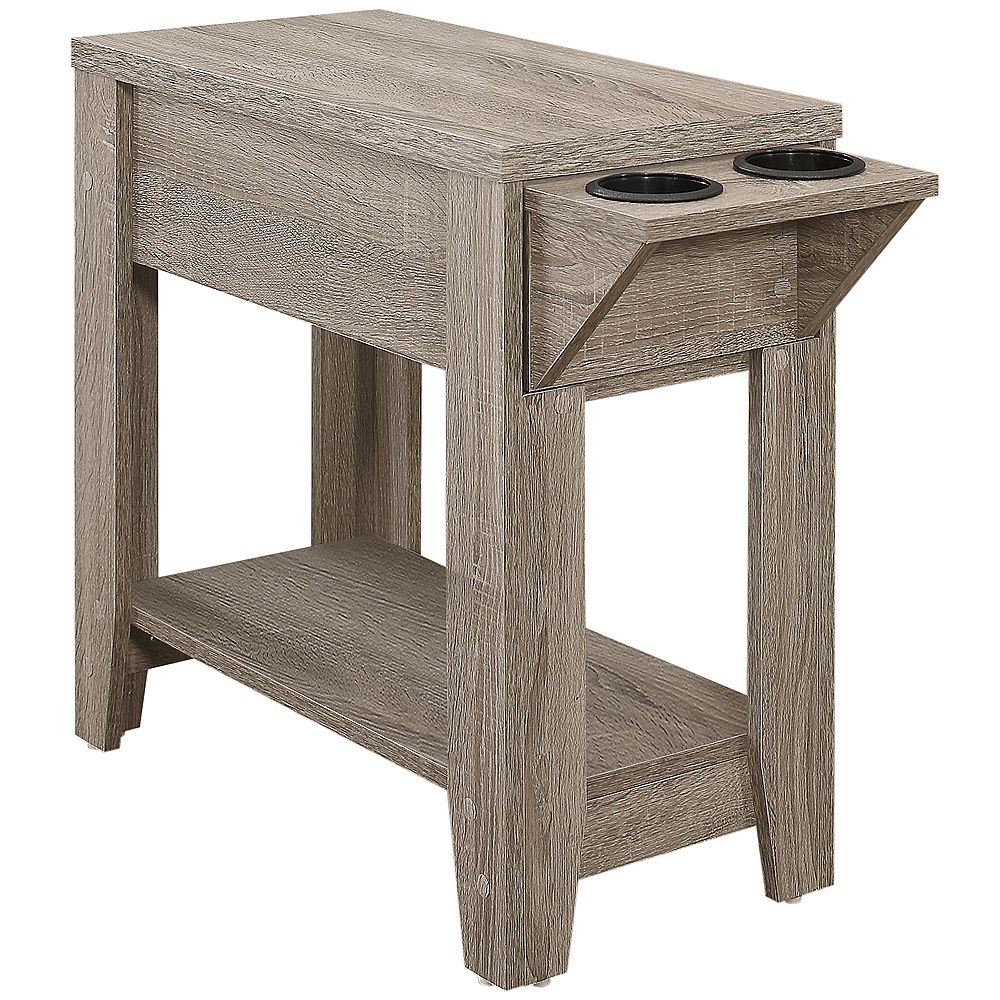 Monarch Specialties Table D'Appoint - 24 po H Taupe Fonce Avec Support