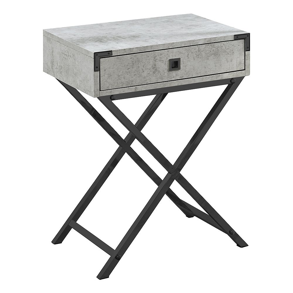 Monarch Specialties Accent Table 24inch H Grey Cement