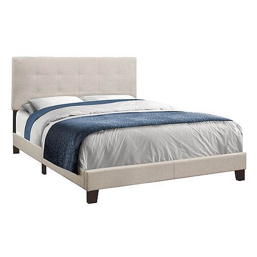 Bed - Queen Size Beige Linen