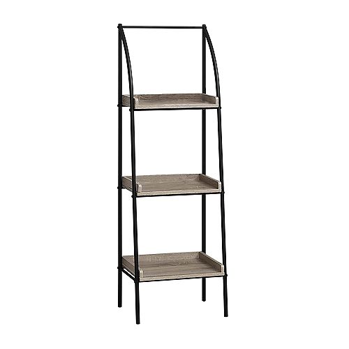 Bookcase - 48-inch H Dark Taupe Black Metal