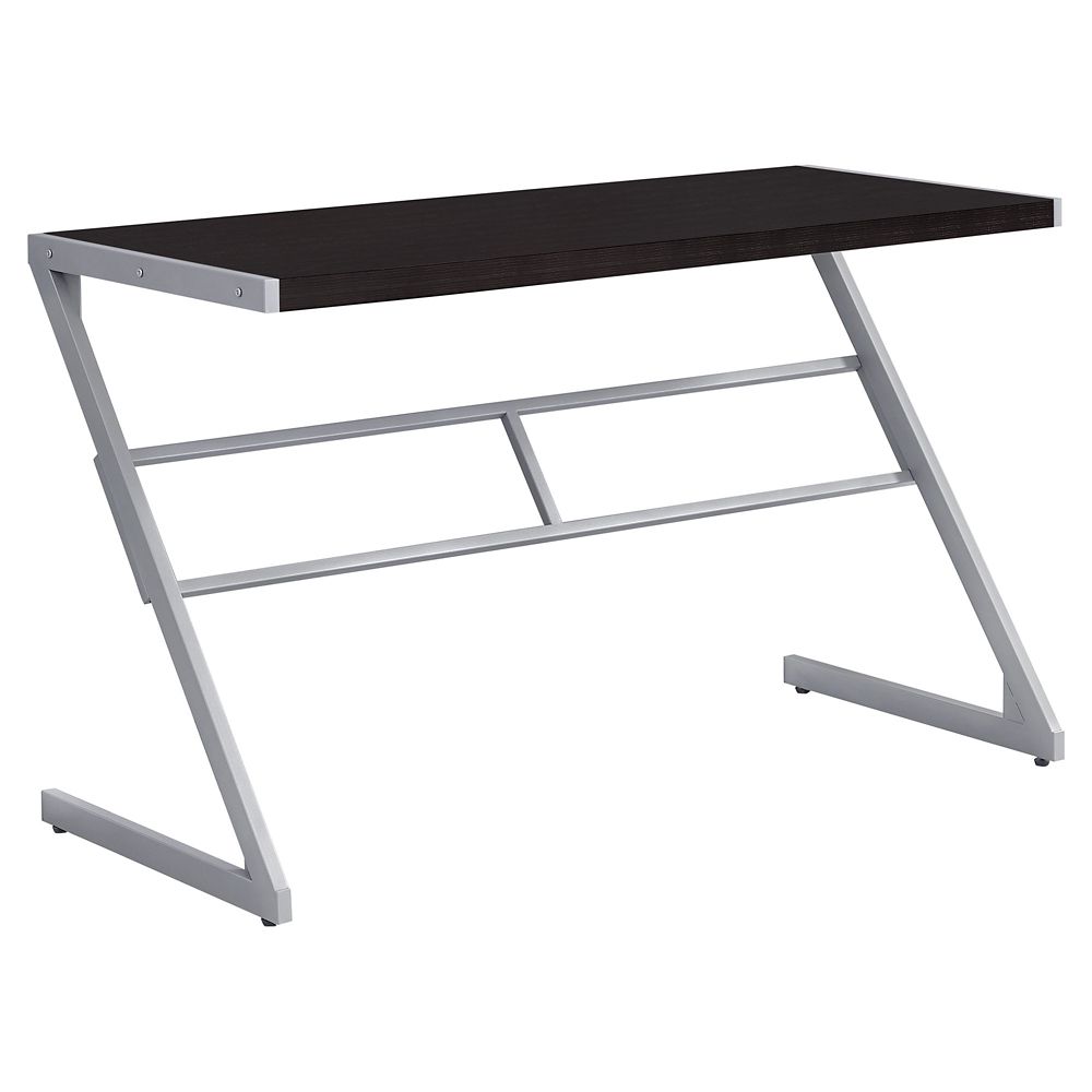 Monarch Specialties Computer Desk - 48-inch L Cappuccino Silver Metal ...