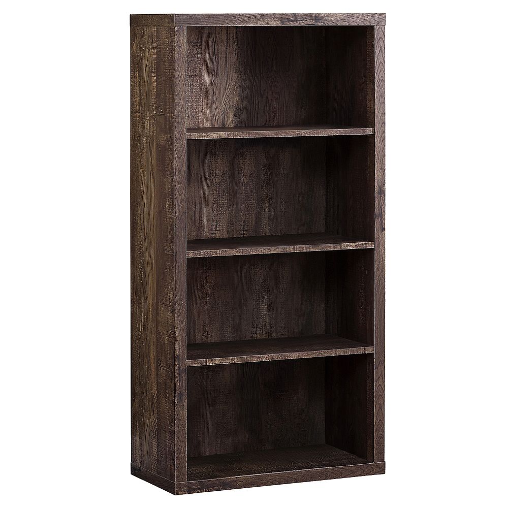 Monarch Specialties Bookcase 48inch H Brown Wood Grain Adjustable
