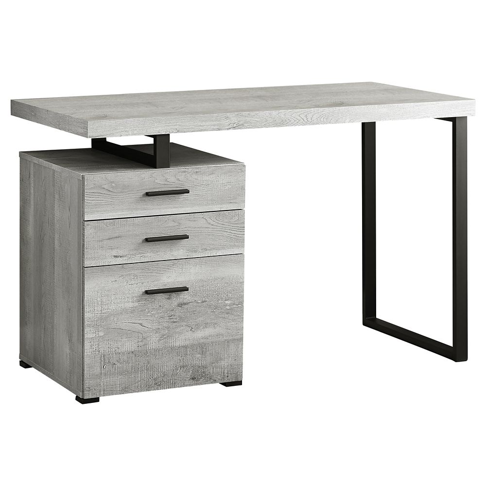 Monarch Specialties Computer Desk - 48-inch L Grey Wood Grain W Black ...