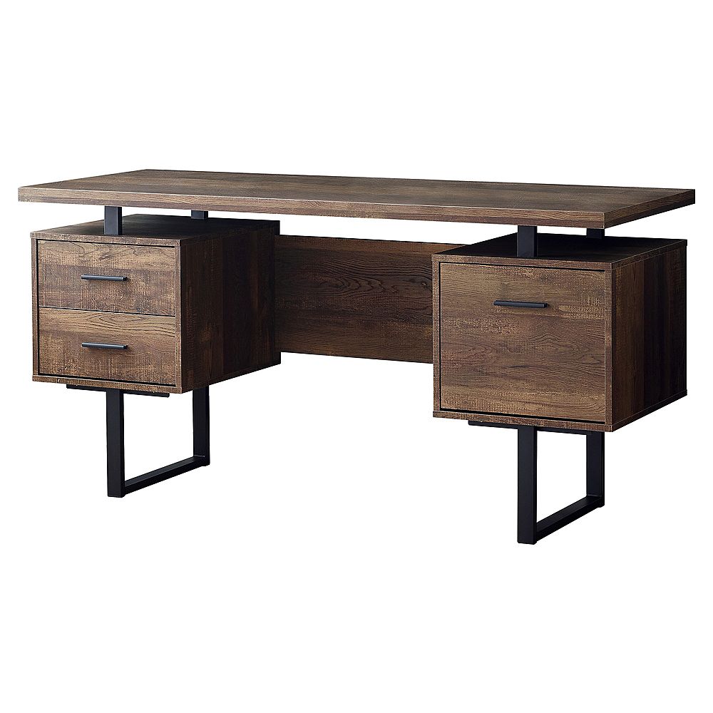 Monarch Specialties Computer Desk 60inch L Brown Wood Grain Black
