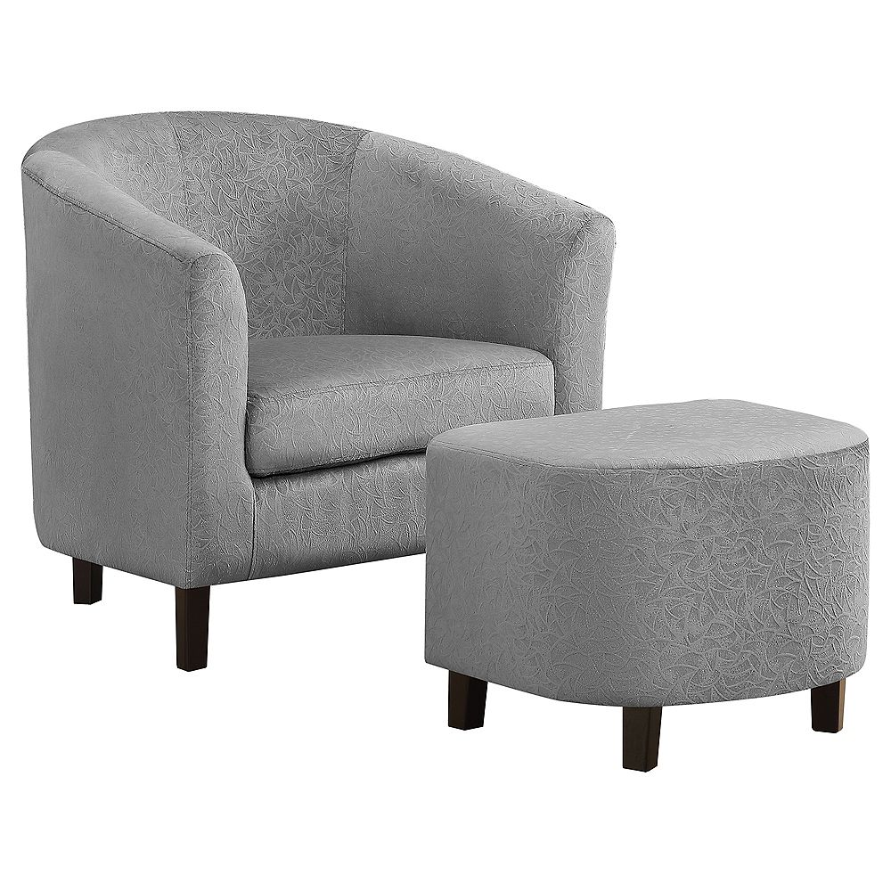 Monarch Specialties Accent Chair - Light Grey Floral ...