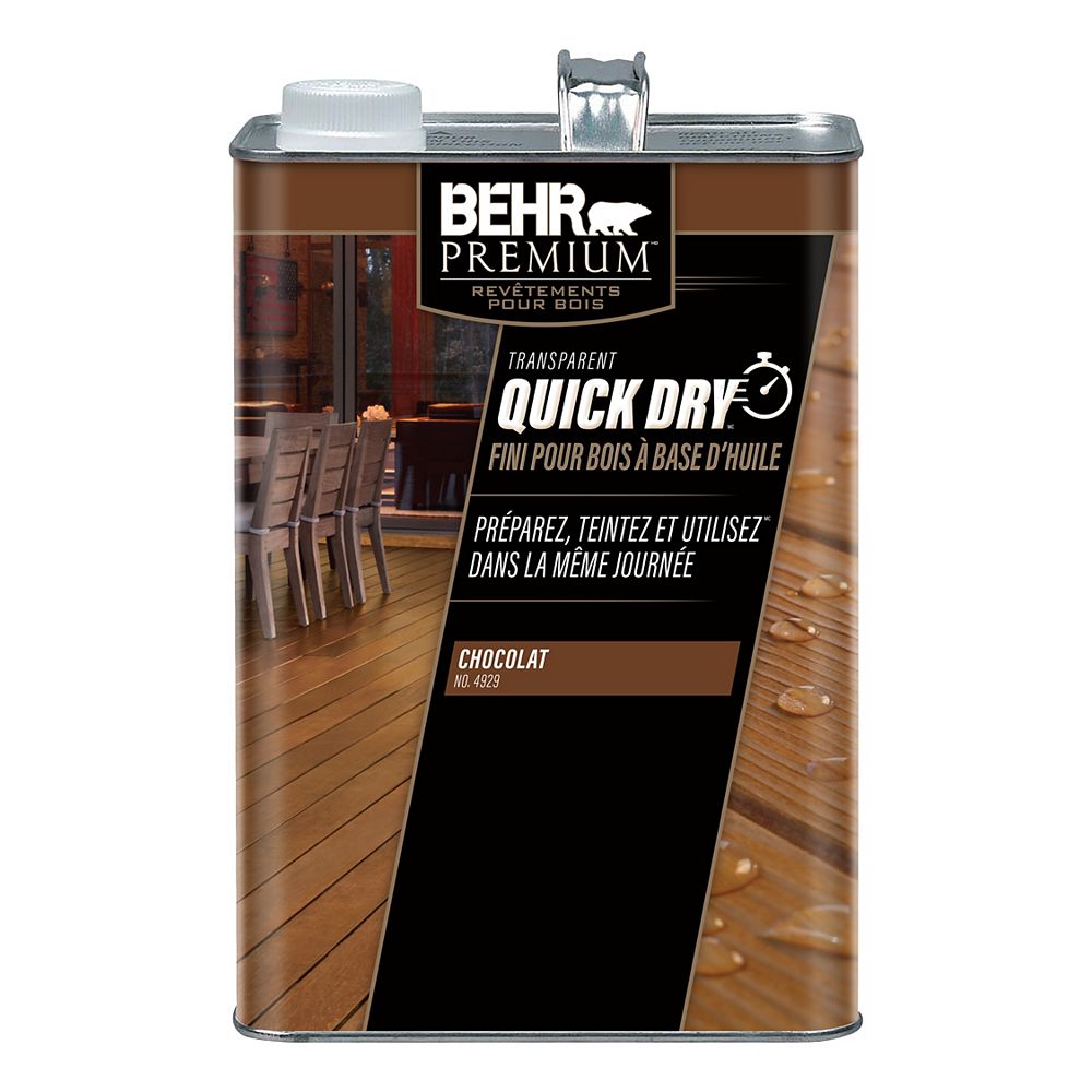 BEHR PREMIUM Quick Dry Oil Base Wood Finish in Chocolate The Home