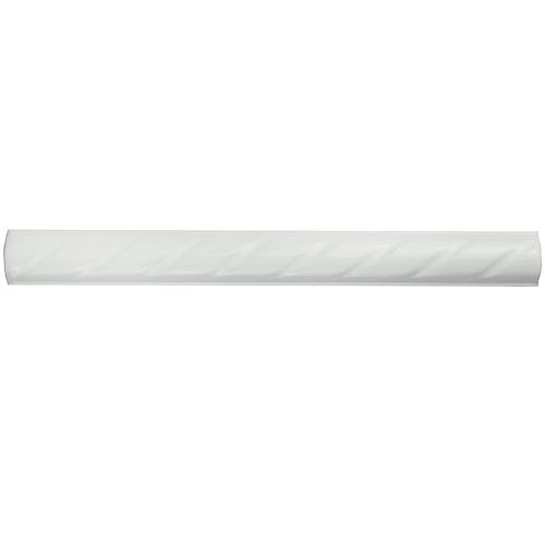 White Rope 1-inch x 9-3/4-inch Ceramic Pencil Wall Trim Tile (10 Ln. ft. / case)