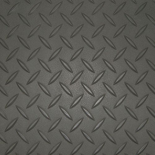 5 ft. x 9 ft. Charcoal Textured Diamond Pattern PVC Garage Flooring (Covers 45 sq.ft.)