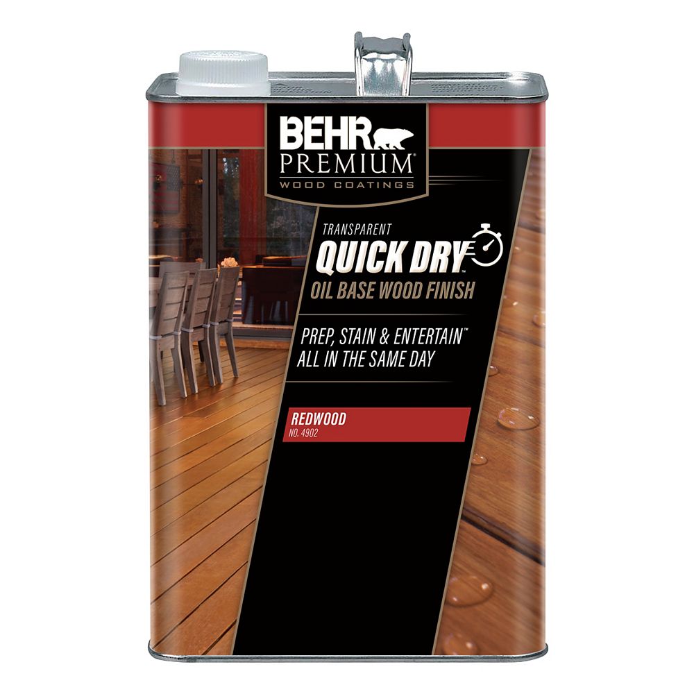 BEHR PREMIUM Quick Dry Oil Base Wood Finish in Redwood The Home Depot