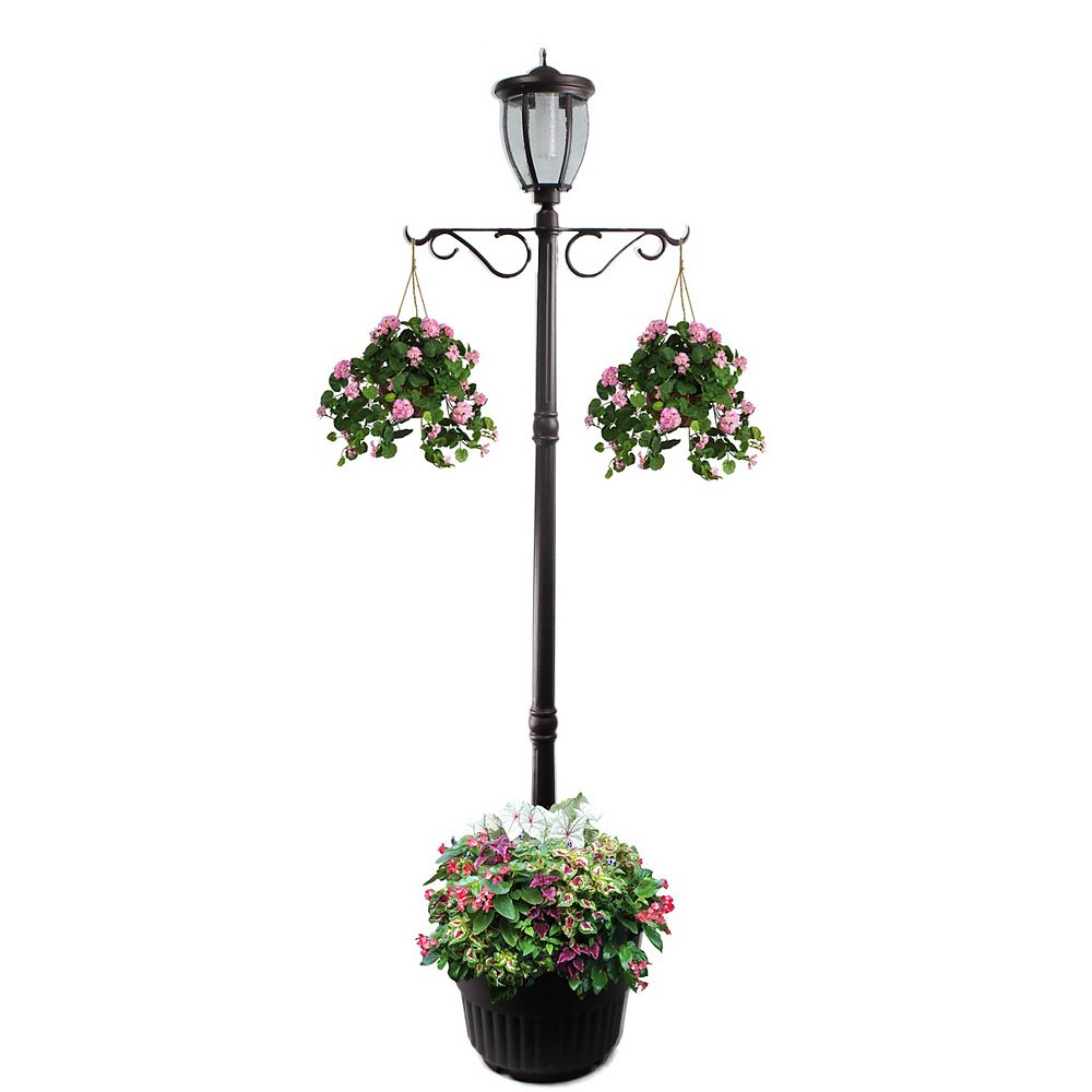 Sun Ray Kenwick Solar Lamp Post And, Outdoor Solar Lamp Post Light With Planter