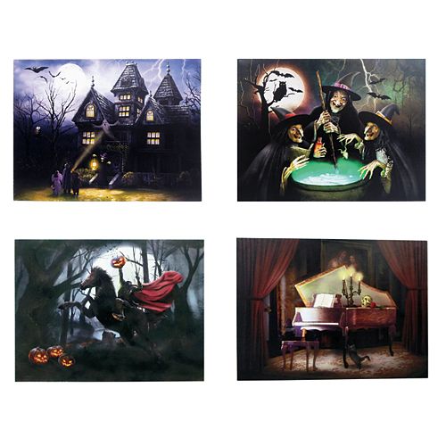 20-inch Halloween Scene LED Canvas with Sound