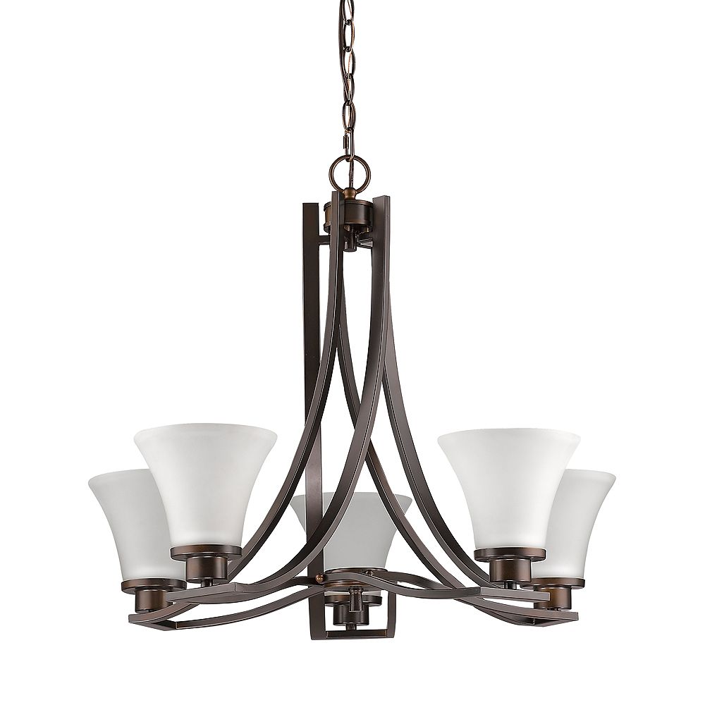 Acclaim Mia 5Light Chandelier with Glass Shades In Oil Rubbed Bronze The Home Depot Canada