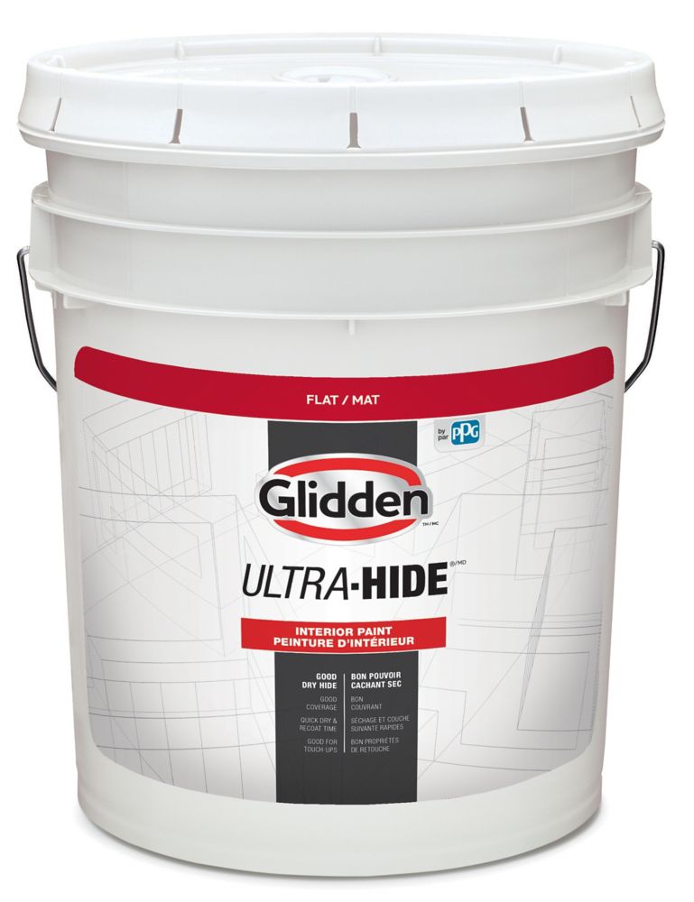 Glidden UltraHide Interior Flat White Base 18.3 L The Home Depot