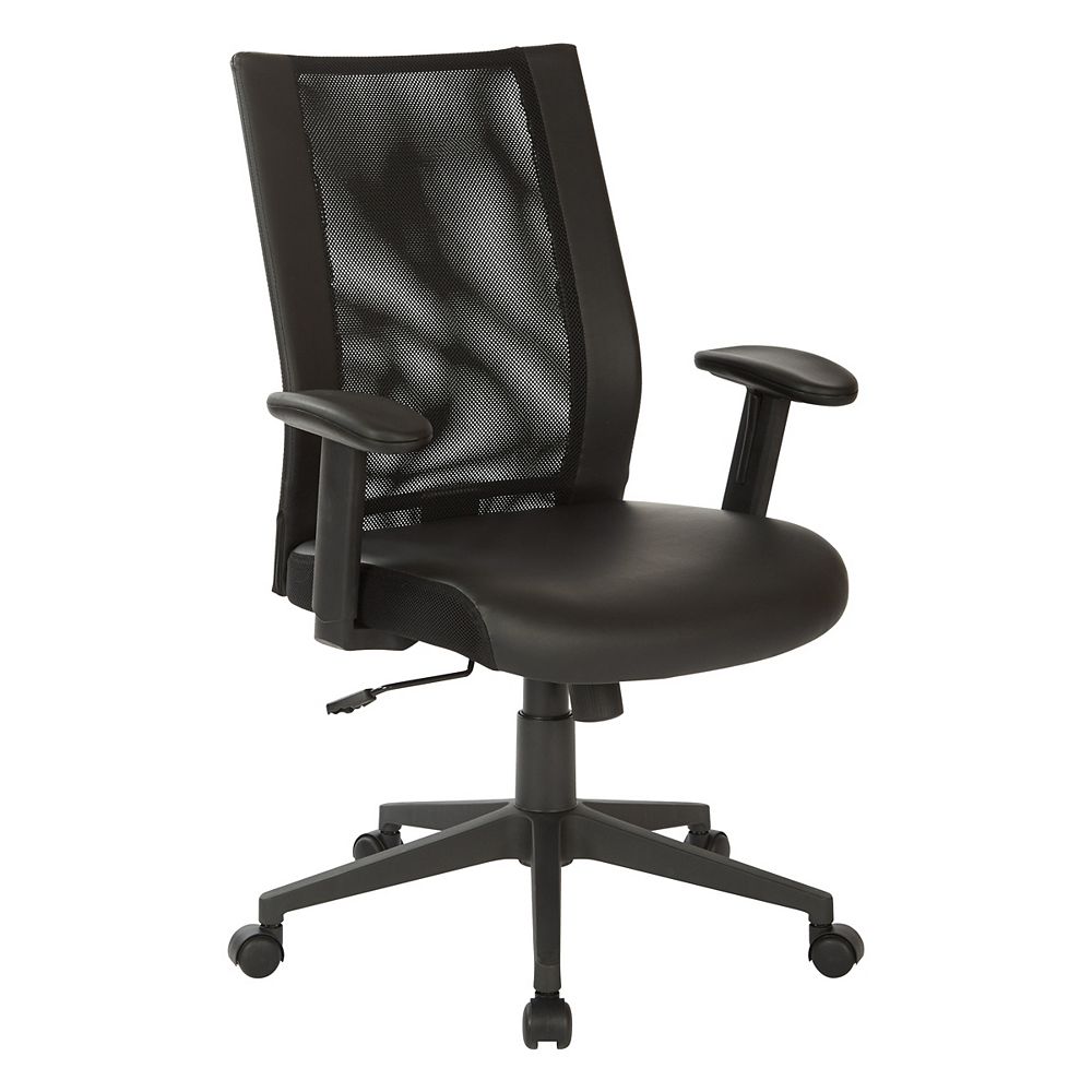 Work Smart Fauteuil De Bureau Noir A Dossier Avec Tissu Maille Home Depot Canada