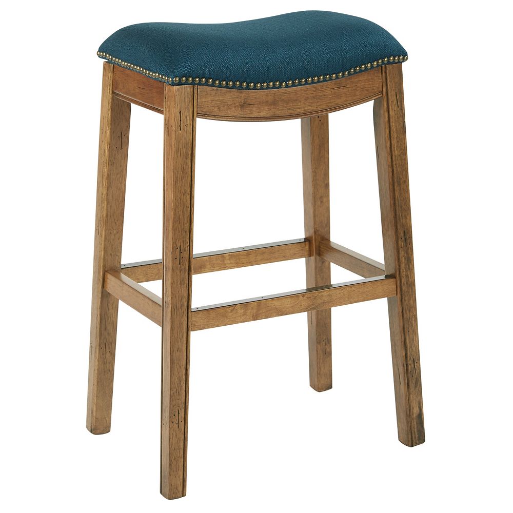 Ave Six Austin 31 Inch Bar Stool In Blue The Home Depot Canada