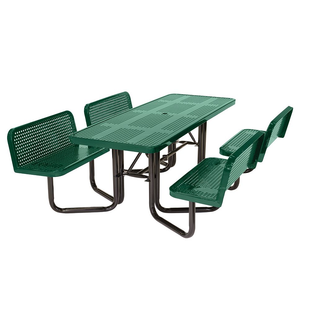 Suncast Split Bench Perforated Green Picnic Table | The Home Depot Canada