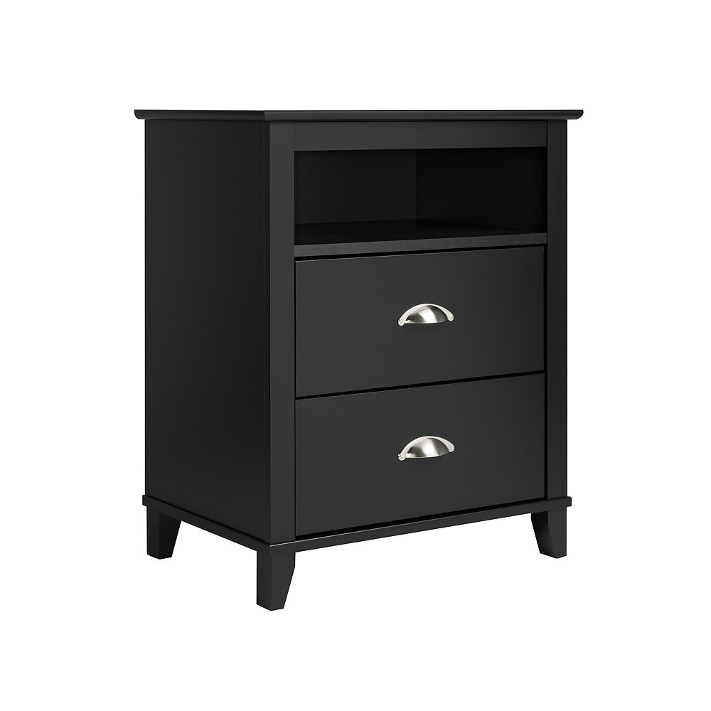 Prepac Yaletown 2Drawer Tall Nightstand Black The Home Depot Canada
