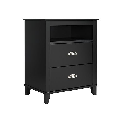 Prepac Milo 2 Drawer Nightstand Black The Home Depot Canada