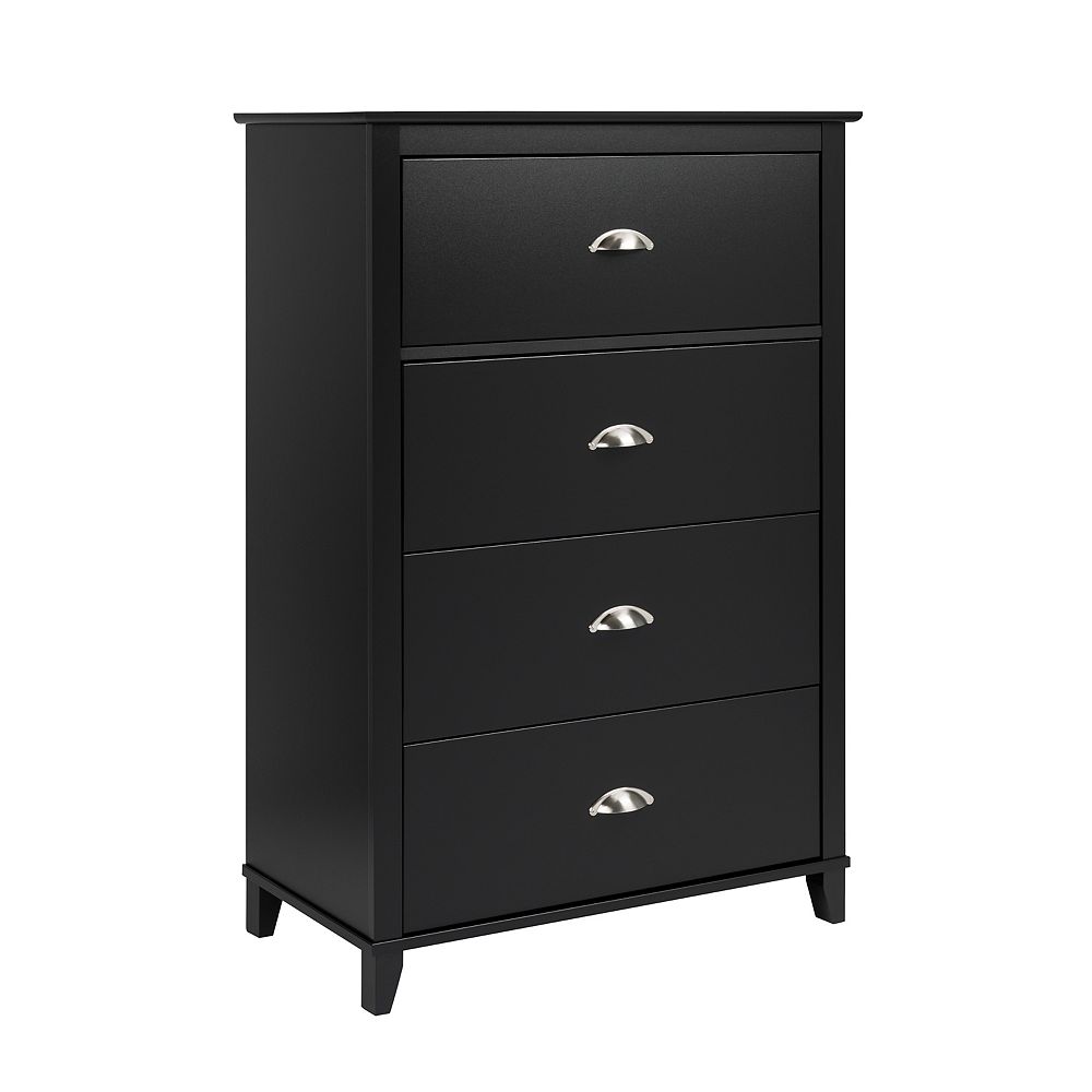 Prepac Yaletown 4Drawer Chest Black The Home Depot Canada