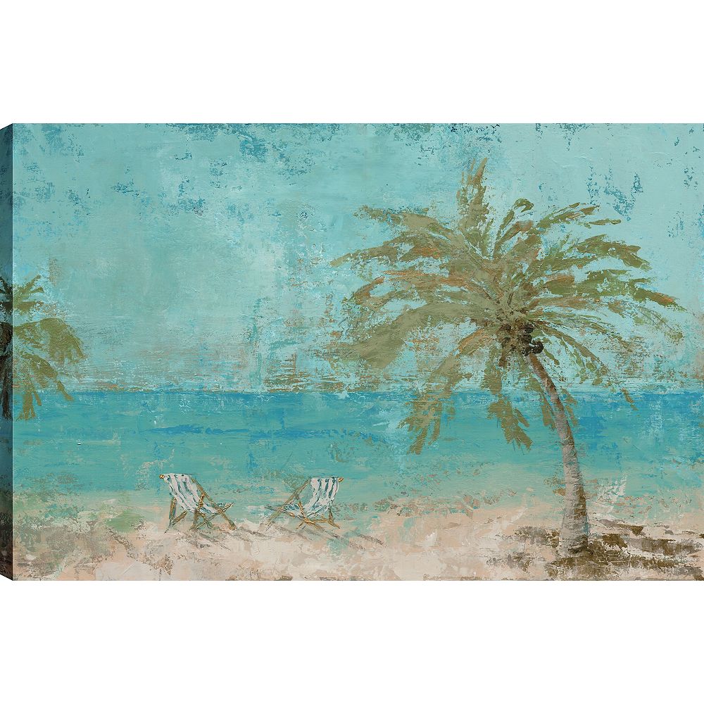 ArtMaison Canada Palm by Ocean Giclee Gallery Wrapped Canvas Wall Art