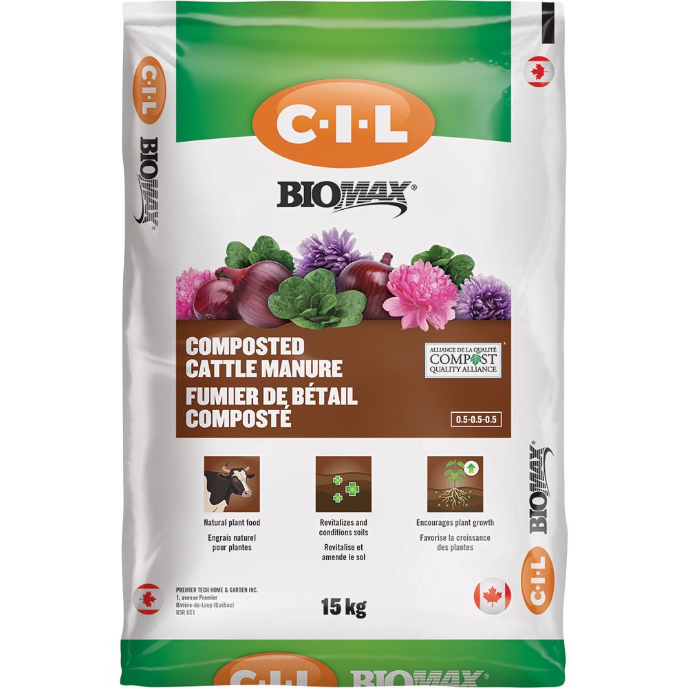 C I L Biomax 16kg Composted Cattle Manure The Home Depot Canada