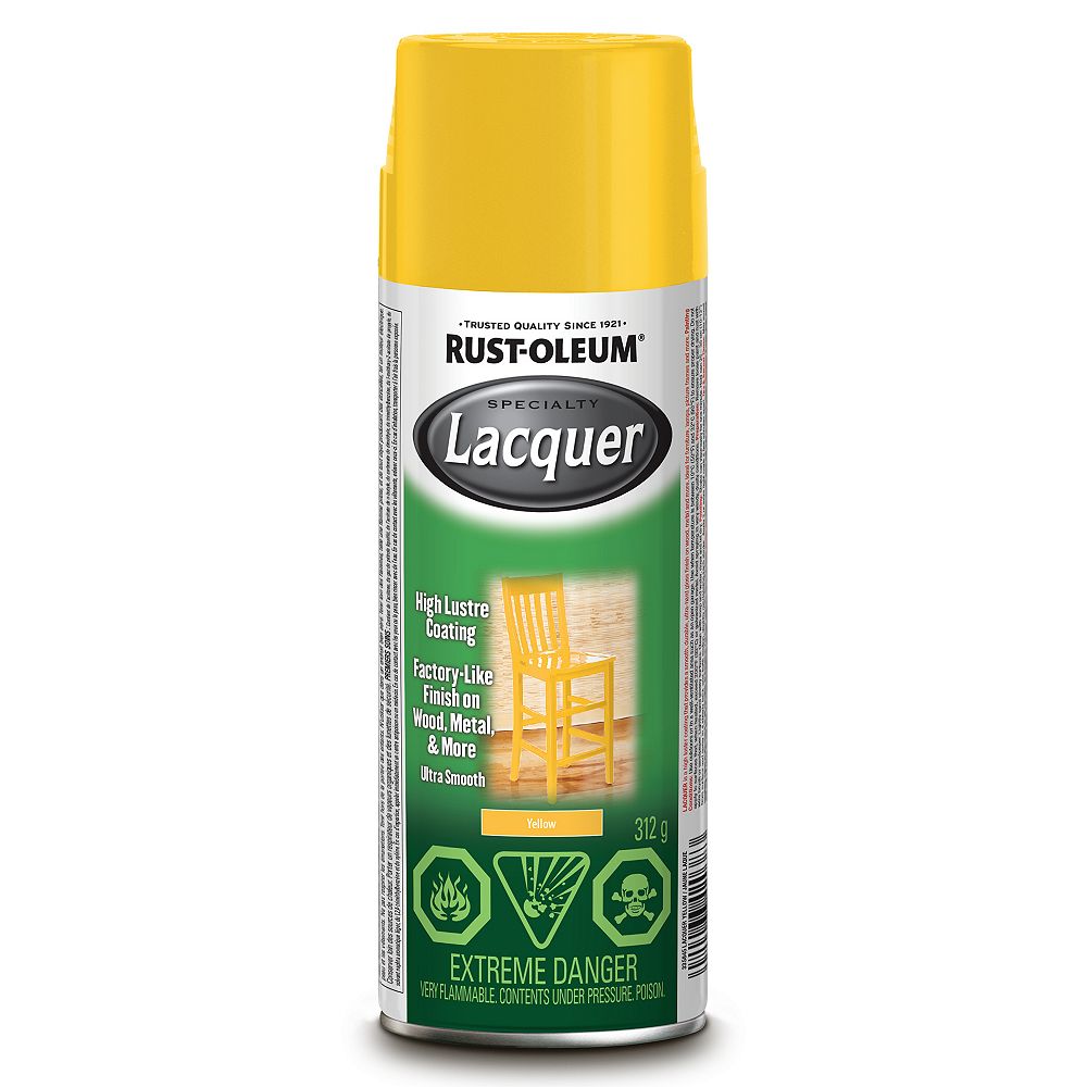 RustOleum Specialty FastCuring Yellow Lacquer 312g The Home Depot