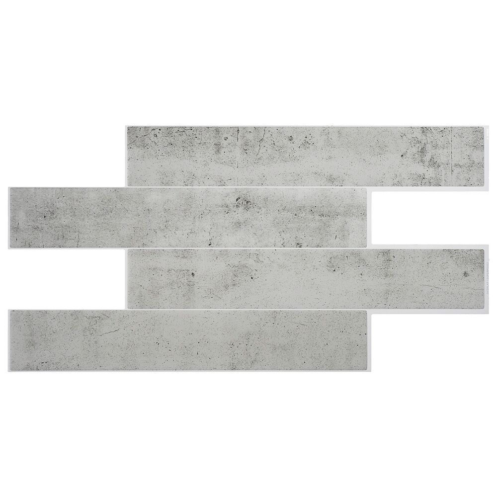 Smart Tiles Norway Alta 22 56 In W X 11 58 In H Gray Peel And Stick Self Adhesive Decora The Home Depot Canada