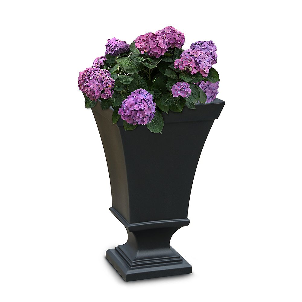 Mayne Vienna 25 inch Tall Urn Planter Black The Home Depot Canada
