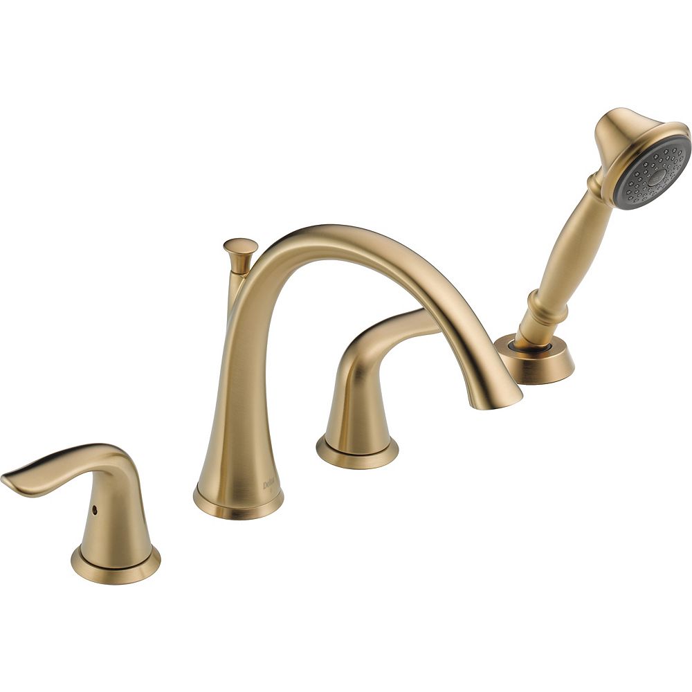 Delta Lahara Roman Tub with Hand Shower Trim, Champagne Bronze (Valve