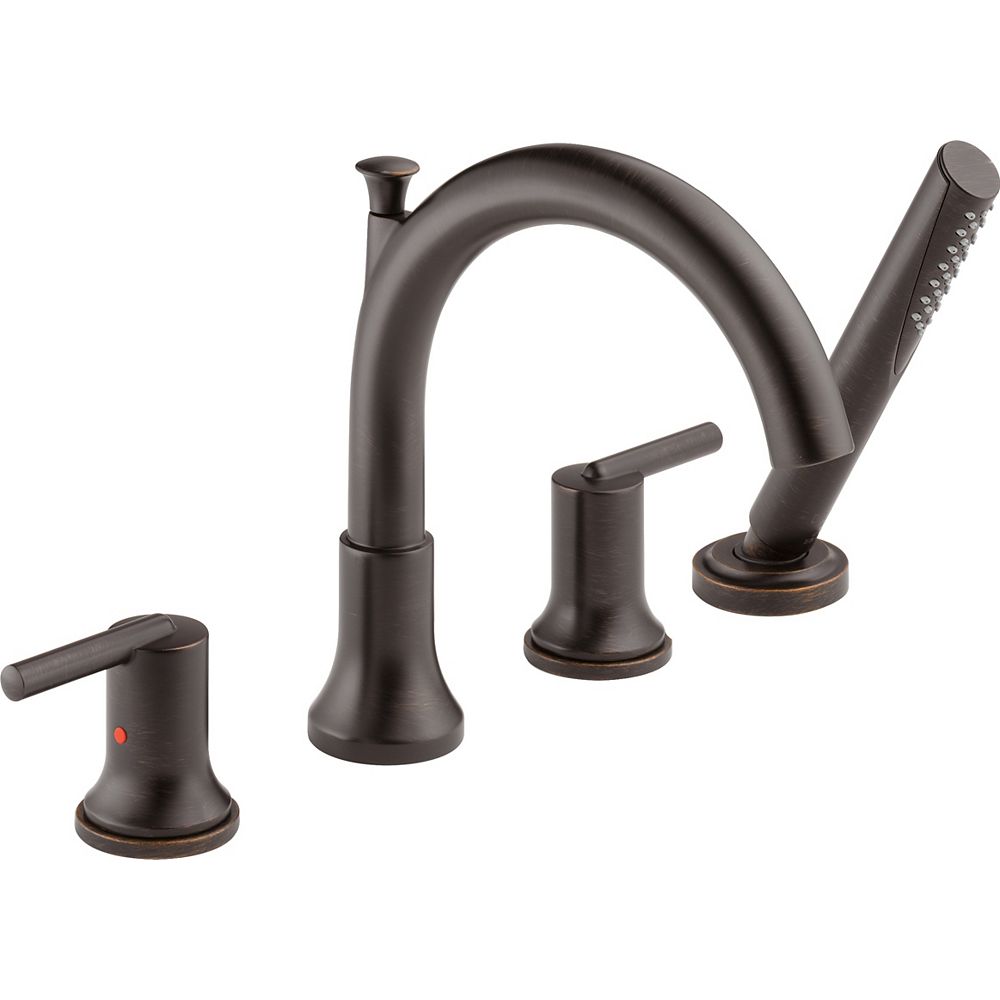 Delta Trinsic Roman Tub with Hand Shower Trim, Bronze (Valve